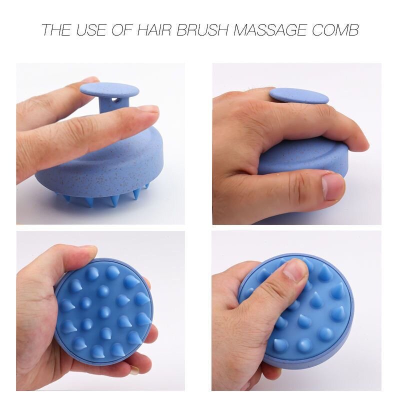 Silicone Shampoo Brush Head Scalp Massage Comb Hair Washing Comb Body Massage Brush Bath Shower Brush Salon Hairdressing Tool