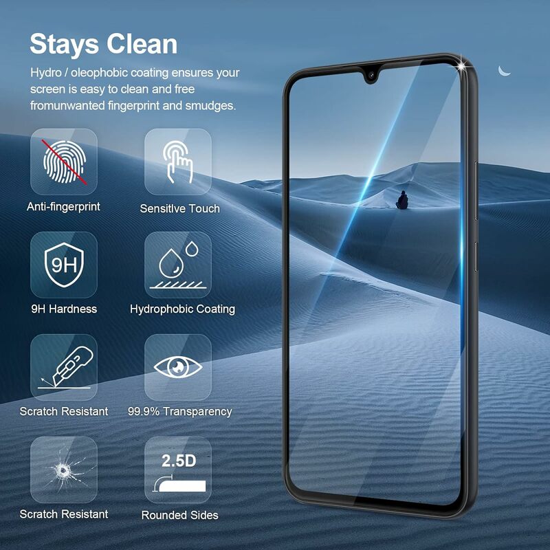 2/4Pcs Full Cover Tempered Glass For Samsung Galaxy A25 5G High Auminum Ballistic Screen Protector Glass Film