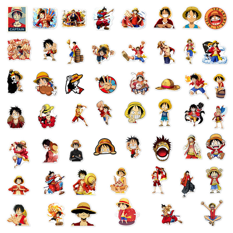 10/30/50pcs Anime ONE PIECE Waterproof Stickers Cartoon Decals Motorcycle Laptop Car Skateboard Cool Decoration Sticker Kids Toy