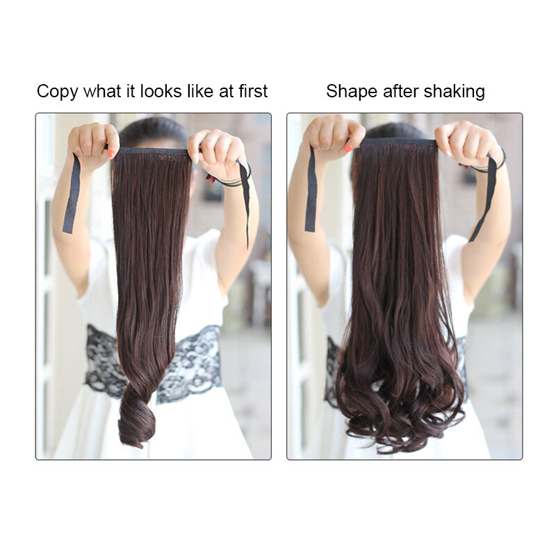 Yankee Fashion Drawstring Ponytail Wavy Pearly Curl Wig for Woman Hair Extensions Without Glue and Easy To Wear for Daily Use