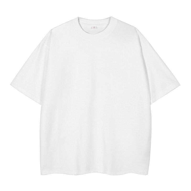 Camiseta monocromática de manga curta masculina, pulôveres de algodão puro, tops com tudo que combina, solta, casual, rua alta, moda juvenil, nova, verão