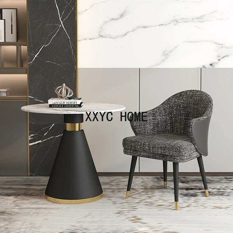Mesa lateral Nordic Center, mesa de café oval preta com sotaque, conjunto de 3, minimalista, simples, mobília da sala