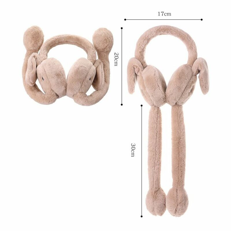 Windproof Student Couple Funny Toys Jumping Up Caps Ear Warmers Winter Plush Ear Muffs Ears Protection Moving Rabbit Earmuffs