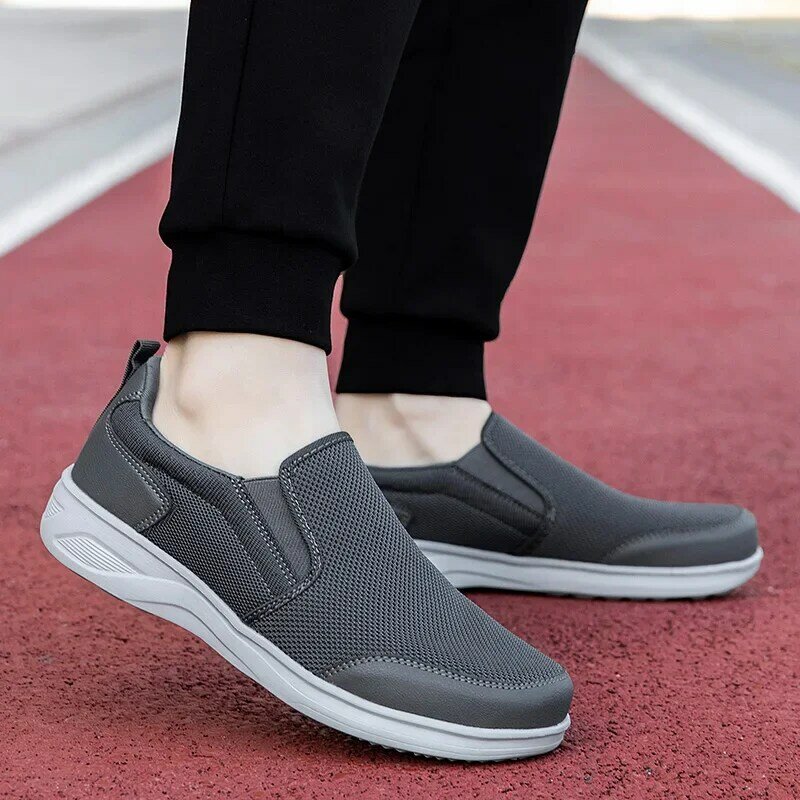 Oddychające buty męskie Plus rozmiar 38-46 męskie mieszkania, wysokiej jakości codzienne siatkowe buty męskie Outdoor ręcznie robione mokasyny buty dla mężczyzn