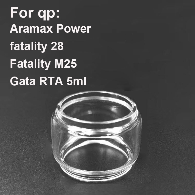 Bubble Glass Tubes for qp Aramax Power fatality 28 Fatality M25  Gata RTA 5ml Glass Tank Mini Glass Cup 5PCS
