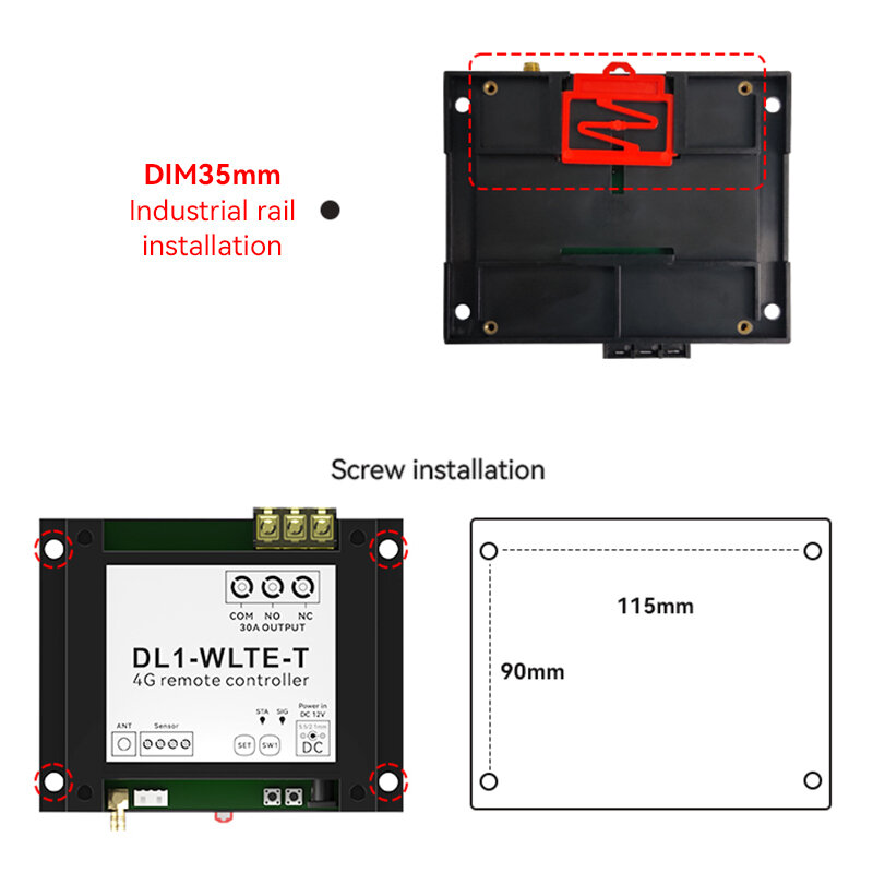 Gsm وحدة 4G 30A GSM التتابع تحكم التبديل مع استشعار درجة الحرارة خارج السلطة إنذار سيم SMS دعوة التطبيق التحكم عن بعد