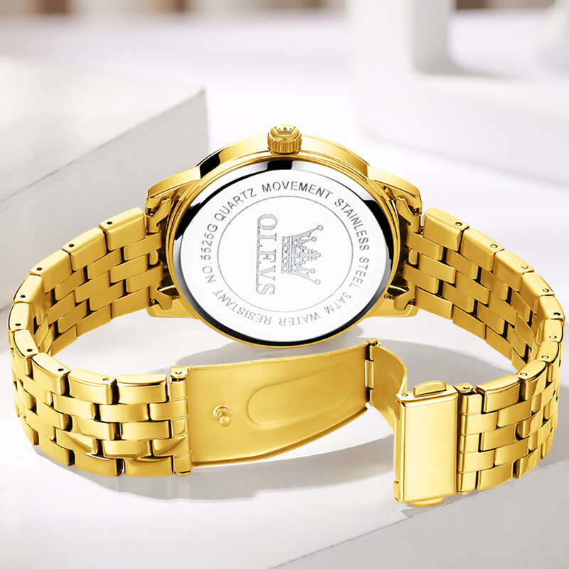 OLEVS-Relógio Masculino Impermeável de Negócios, Relógio Quartzo de Ouro Luxo, Semana e Data, Marca Top, Esporte, Novo