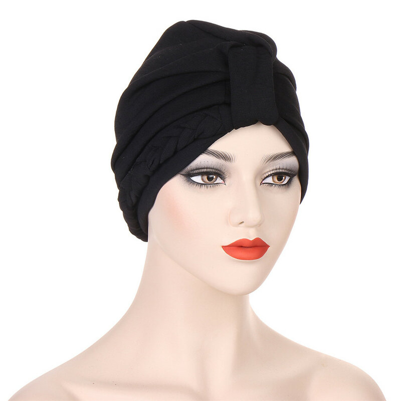 New Women Braids Chemo Cap Indian Turban Head Scarf Wrap Muslim Hijab Headwear Beanies Bonnet Hat Skullies Hair Loss Headscarf