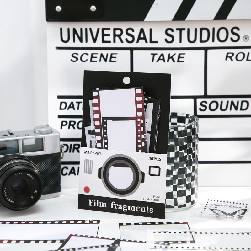 Creative Retro Paper Memo Pad, Camera Film, Fragmentos de Memória para Scrapbooking, DIY Material Decorativo, Colagem Journaling, 50Pcs