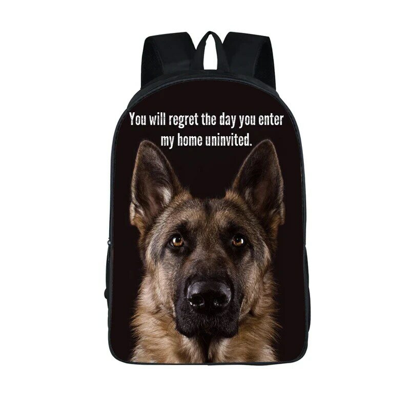 Pastor alemão Cute Dog Pattern Backpack, Mochilas escolares para crianças adolescentes, Boy Dog Book Bag, Travel Bag