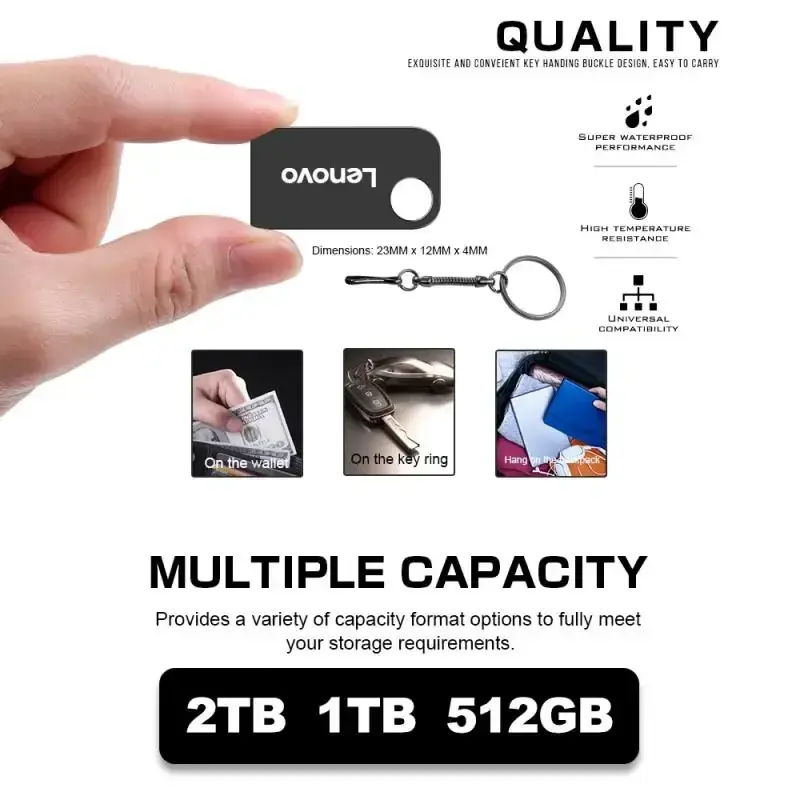 USB-флеш-накопитель Lenovo, 512 ГБ, 1 ТБ, 3,0 Гб