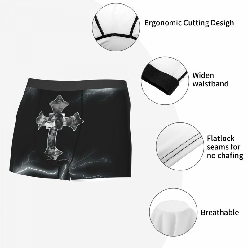 Gothic Cross กางเกงผ้าฝ้ายกางเกงกางเกงในผู้ชายระบายอากาศกางเกงขาสั้น
