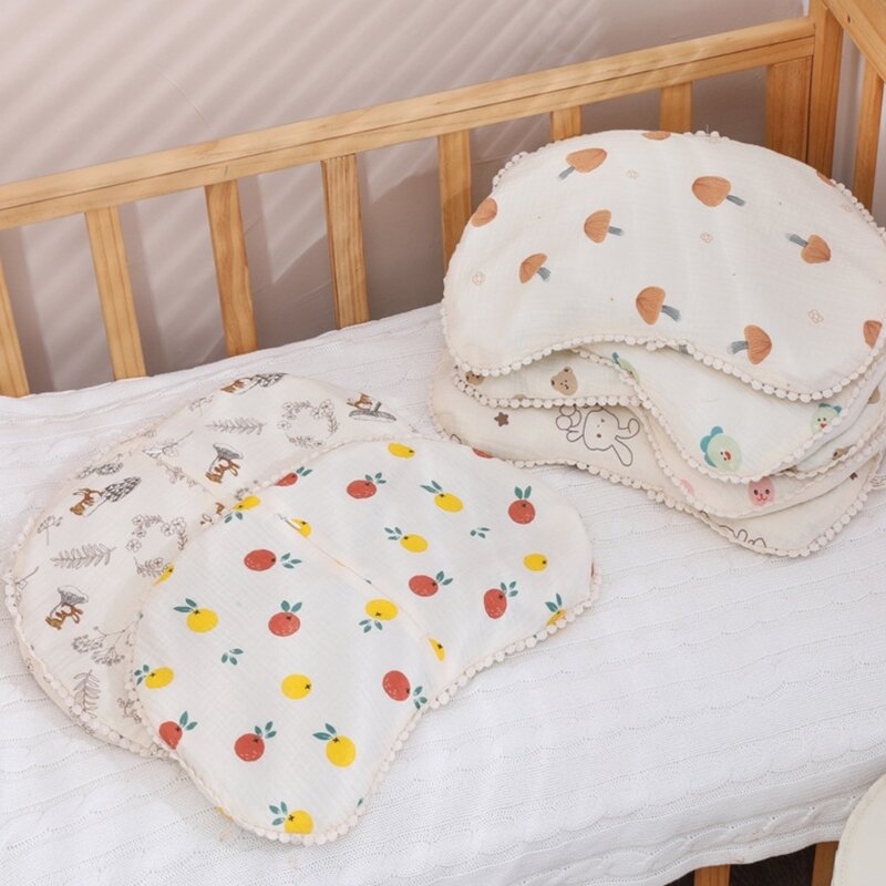 Двухслойная хлопковая марля, детская подушка с гречневым наполнителем, подушка в форме полумесяца, дышащая и впитывающая пот