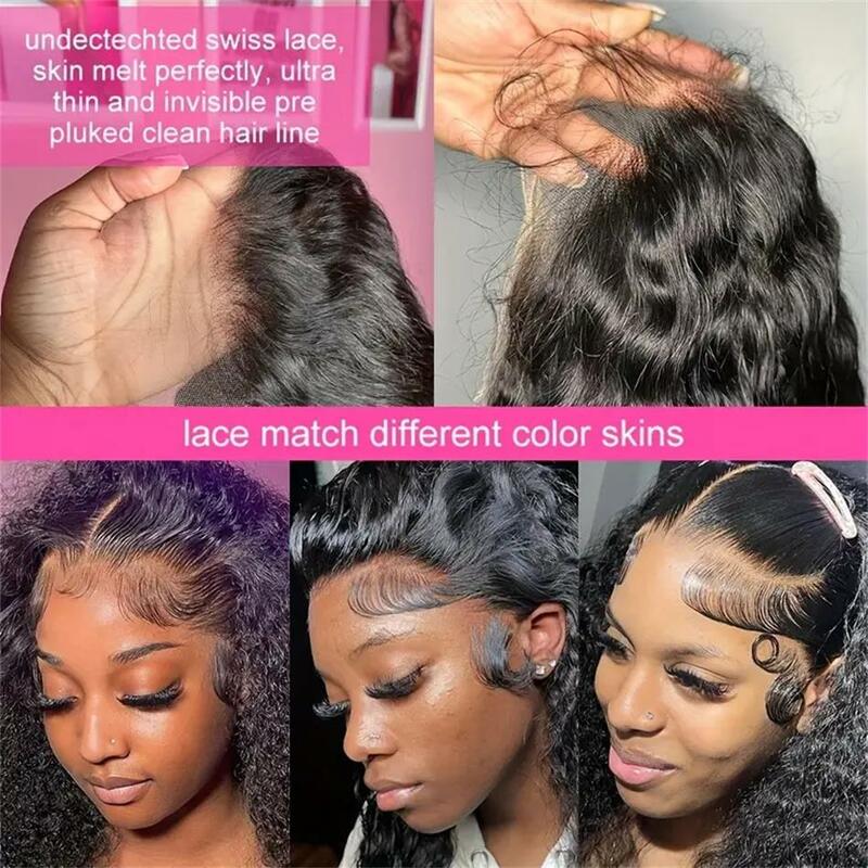 Curly Water Wave Lace Front Wig para Mulheres, HD Transparente Lace Wig, Cabelo Humano Brasileiro, Precut com o Cabelo do Bebê, 13x6, 13x4