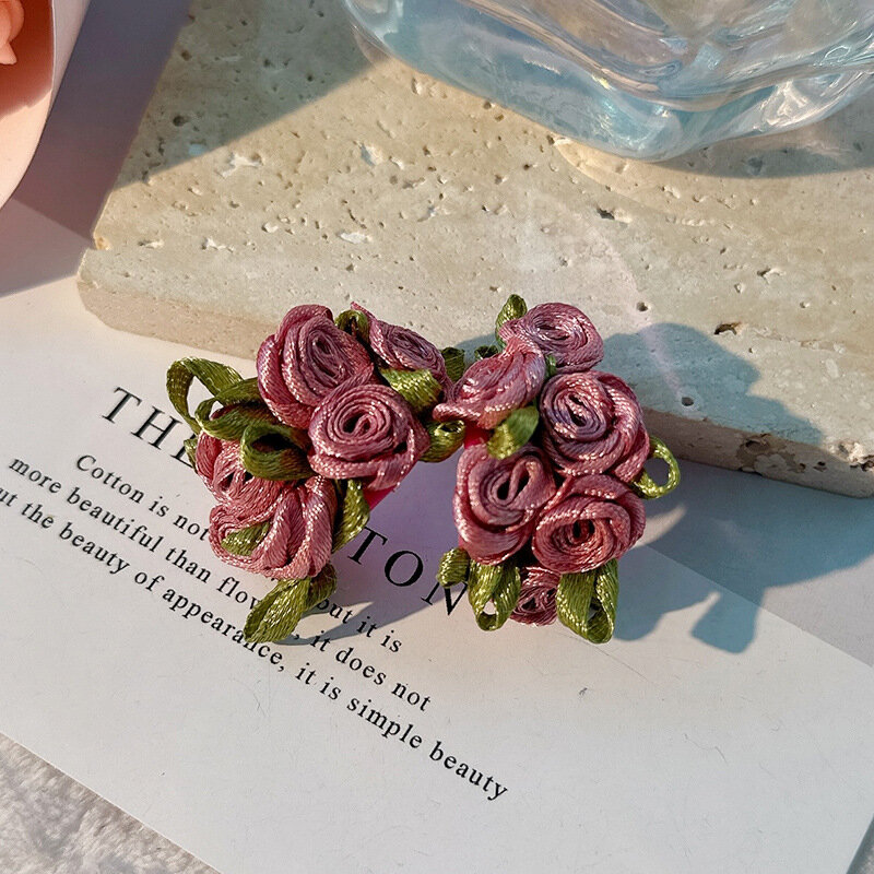 Pendientes colgantes de flores bohemias para mujer y niña, aretes con forma de C, accesorio de joyería de verano