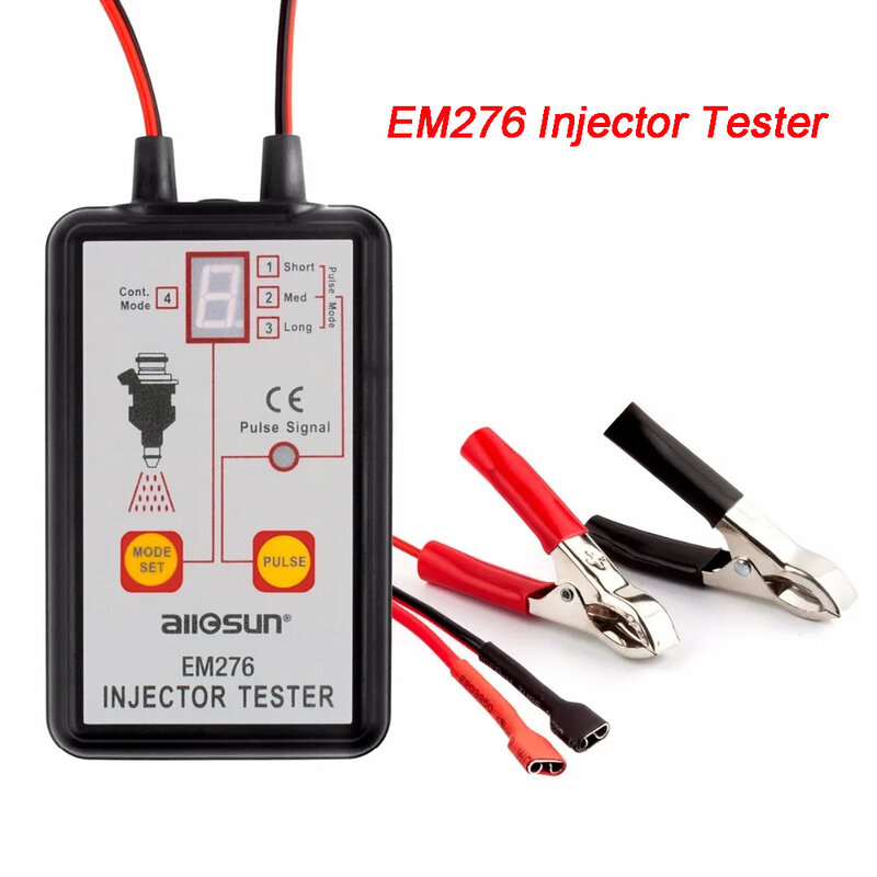 Tester per iniettori professionale EM276 4 modalità di utilizzo strumento di scansione diagnosi 12V manometro analizzatore del sistema di pompa del carburante per autoveicoli