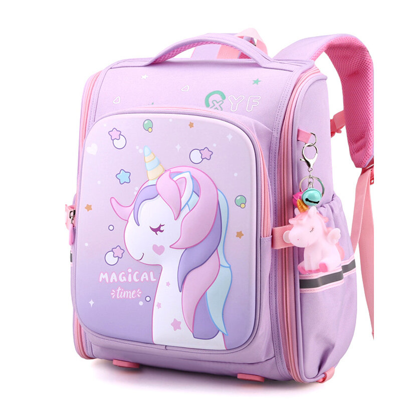Mochilas escolares con estampado de unicornio rosa para niñas, mochilas escolares impermeables para niños, estudiantes de jardín de infantes, lindas, nuevas