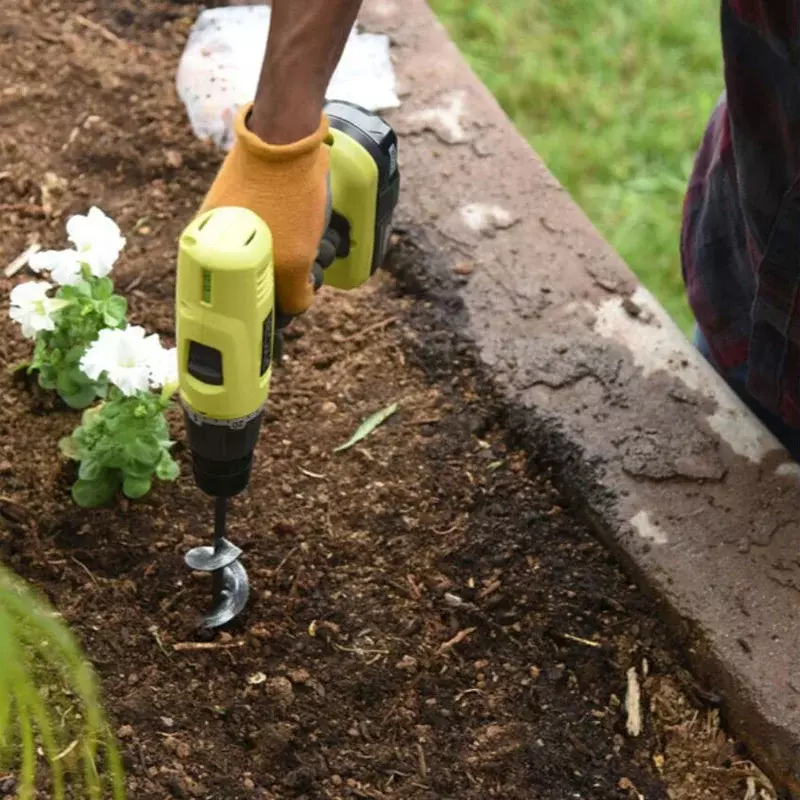 Garden Auger Spiral Drill Bit Gardening Flower Planter Earth Drill Planting Hole Digger Tool Loose Soil Drill Bit Accessories