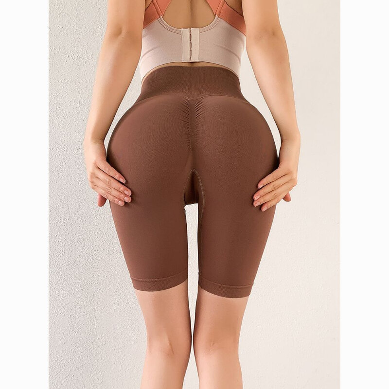 Summer Women Shorts Naked Feel Sports Shorts Fitness Tights High Waist Gmy Running Push Up Clothes Workout Cycling Shorts Q252
