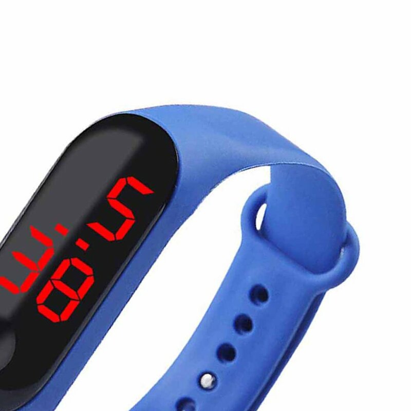 นาฬิกาข้อมือฟิตเนสหน้าจอสี LED สมาร์ทสร้อยข้อมือกีฬากิจกรรมวิ่ง Tracker Heart Rate สำหรับเด็กผู้ชายผู้หญิงนาฬิกานาฬิกา