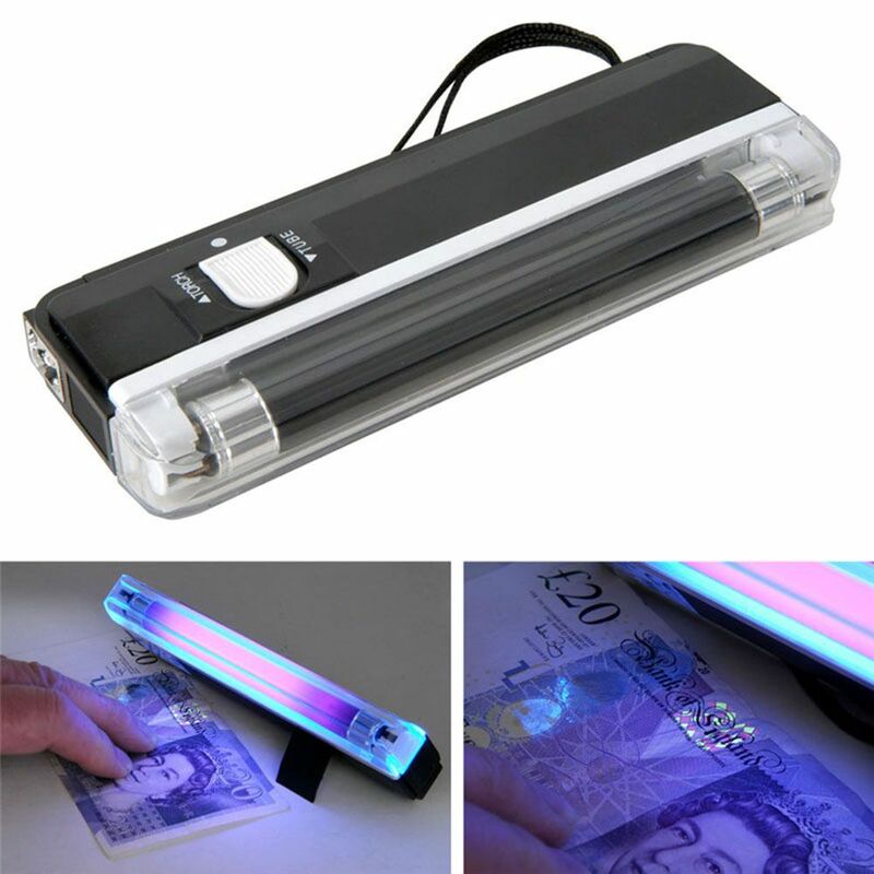 LED-Gerät betrieben Handheld 6V 2 in1 Schwarzlicht blinkende UV-Lampe UV tragbaren Geld detektor