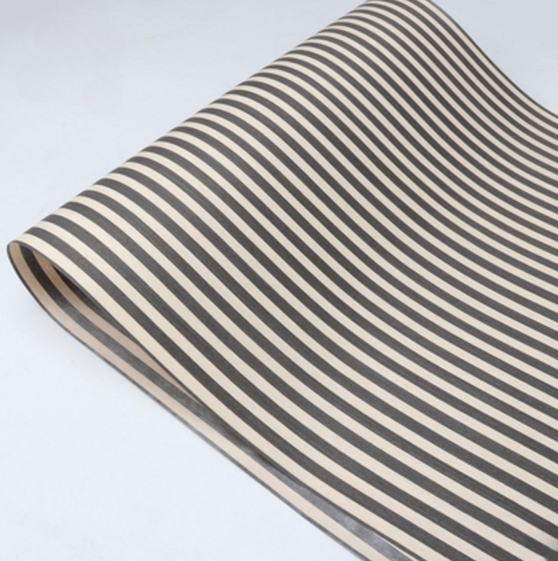 L:2.5meters Width:580mm T:0.25mm Black And white Striped Technology Wood Veneer Sheets furniture and car interior decoration