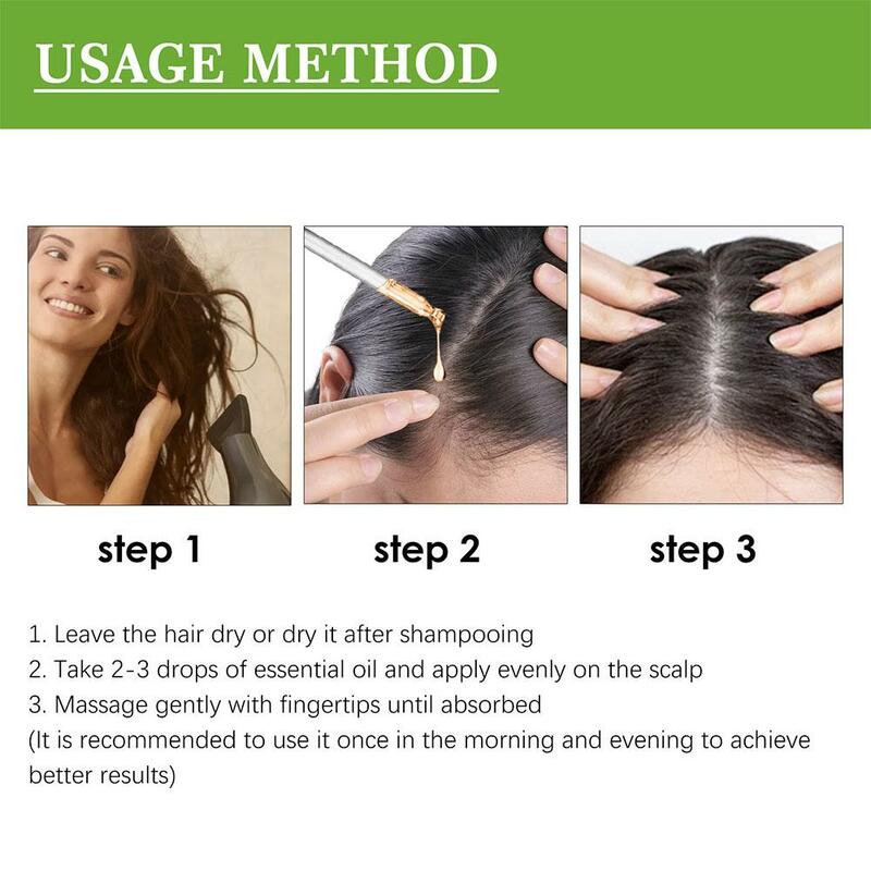 Óleo essencial de alecrim para o tratamento do couro cabeludo, anti-perda de cabelo, anti-frizz, nutritivo, reparação, suave, cuidado