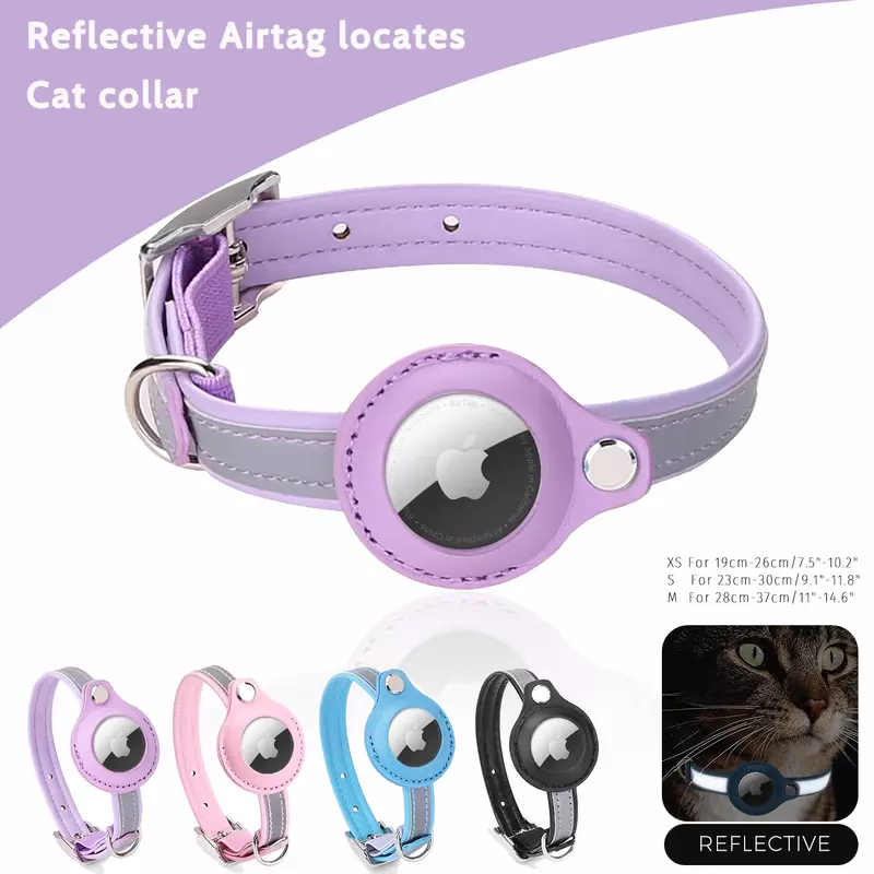 Airtag Fall für Katzen halsband mit Schutzhülle für Anti Lost Locator Tracker, Katzen zubehör reflektierende Halsketten für Katzen Hund