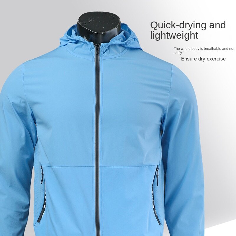 Traje deportivo informal con capucha de secado rápido para hombres y mujeres, ropa de fitness para correr al aire libre, alta calidad, talla grande