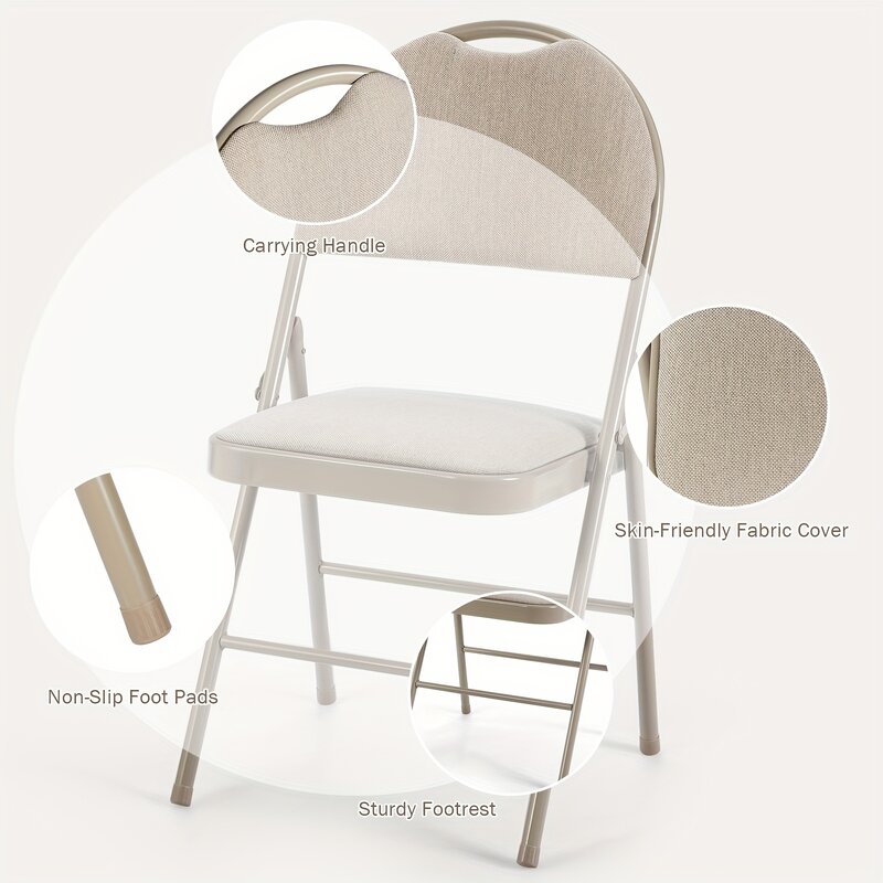 푹신한 패딩 접이식 의자, 홈 오피스 웨딩 파티 의자, 헤비 듀티 실, 게이머용, 6 팩