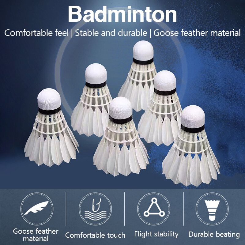 1 pz Badminton piuma d'oca rotonda tre livelli di stabilità buona sensazione di mano stabilità non facile da deformare piuma d'oca senza St