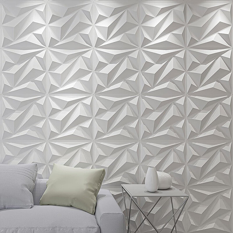 12 pz Super 3D Art Wall Panel PVC ristrutturazione impermeabile 3D wall sticker piastrelle Decor Diamond Design fai da te Home Decor11.81 ''x11.81''