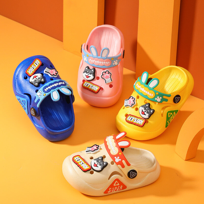 Children's Slippers Summer New Soft Sole Garden Shoes Indoor And Outdoor Anti Slip Kids Shoes Cartoon Boy Girls Baby Sandals