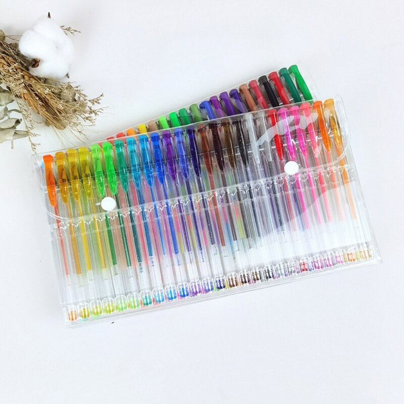 Canetas gel Y1UB Conjunto marcadores arte coloridos 100 para desenho diário scrapbooking