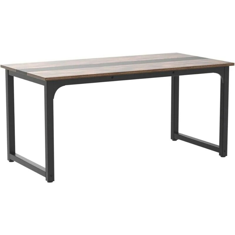 70.8 x 31.5 inch Large Office Desk Computer Table Study Writing Desk Workstation for Home Office, Rustic/Black