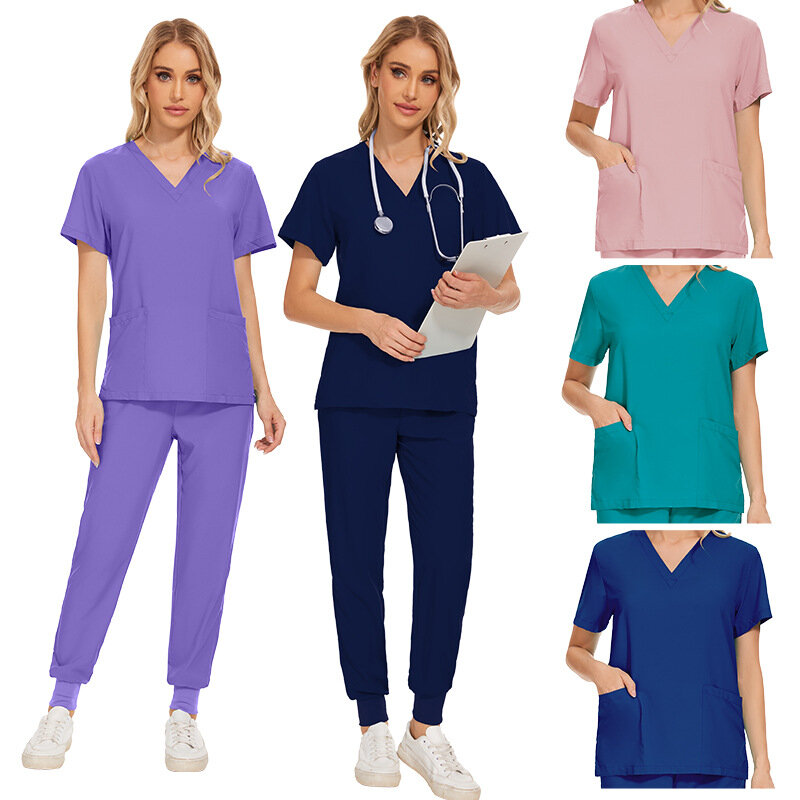 Оптовая продажа, женская одежда, скраб-костюмы, медицинская Рабочая Униформа для врачей, медицинская хирургическая разноцветная унисекс униформа