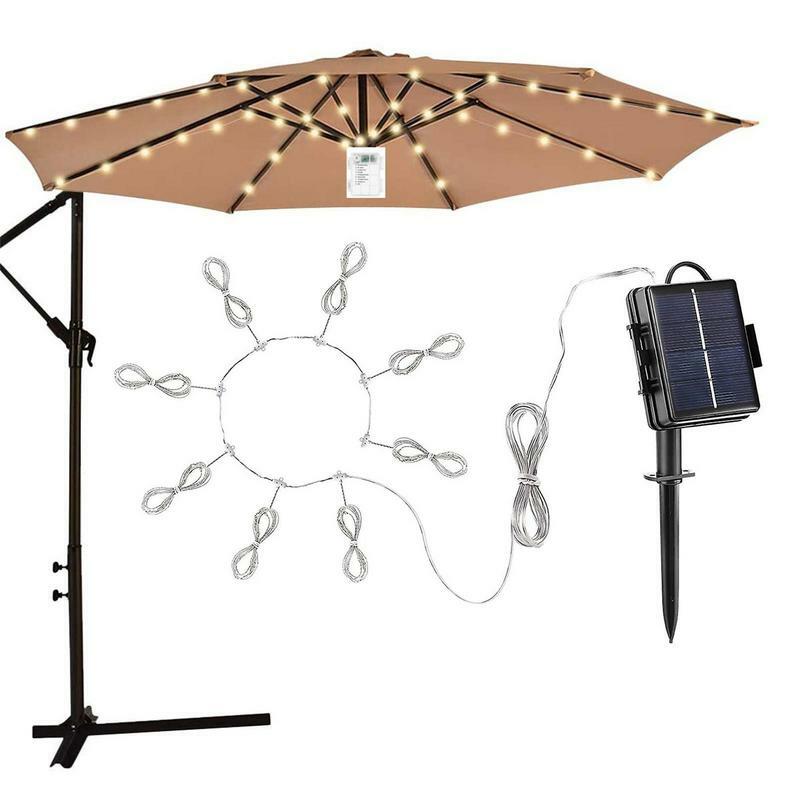 Зонт для внутреннего дворика с подсветкой, на солнечной батарее, с 8 режимами яркости