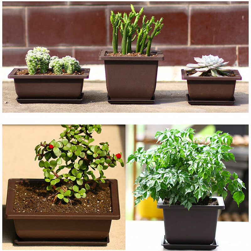 屋内と屋外の庭のための革新的で軽量な盆栽ポット,美容植木鉢,バルコニーの長方形,26.5x18.5x2 cm