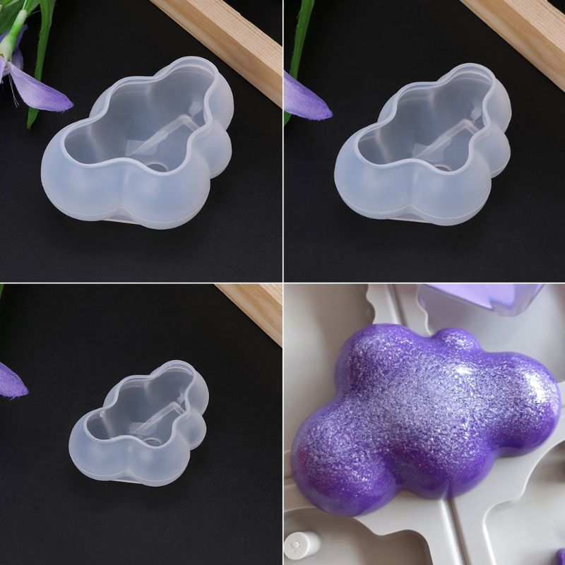 Y1UE-Molde silicona 3D creativo para nube, molde para tarta o Mousse, manualidades resina epoxi, fabricación joyas,