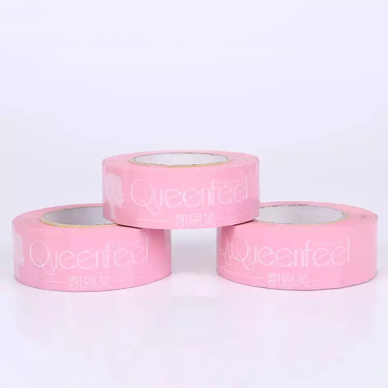 Индивидуальный продукт, напечатанный на заказ, брендовые розовые допп метры, клейкая упаковочная лента с логотипом