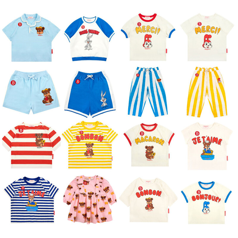 2024 Girls Tshirts Shorts Boys Summer clothing Baby Tops T-shirt Set Child Shorts Kids Children Baby Clothes Boy Tee