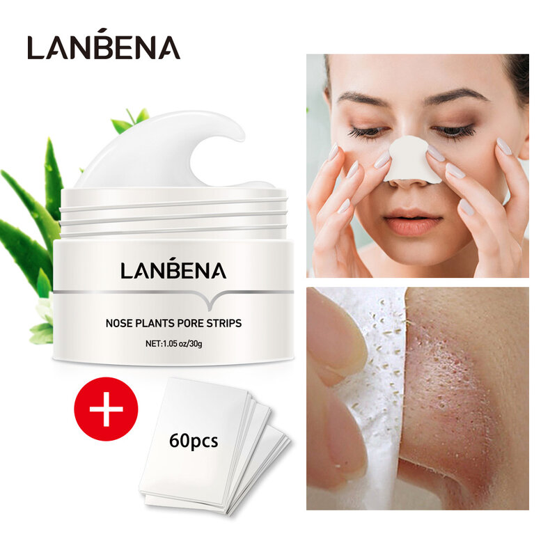 LANBENA Efficient Blackhead Remover Nose Mask Pore Strip Black Mask Peeling Acne Treatment Black Deep Cleansing Skin Care Korea