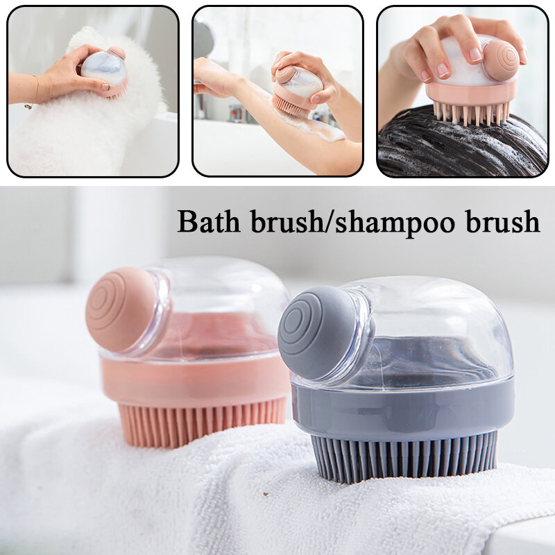 Silicone Shampoo Cabeça Couro cabeludo Massagem Escova Corpo Escova Cabelo Lavagem Pente Bath Spa Adicionar Líquido Banhando Ferramentas de Beleza Confortável