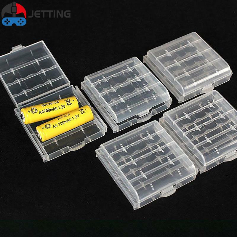 単4電池式収納ボックス,8スロット,プラスチックケースカバー,AAおよびaaa電池用のネジ付き保護ケース