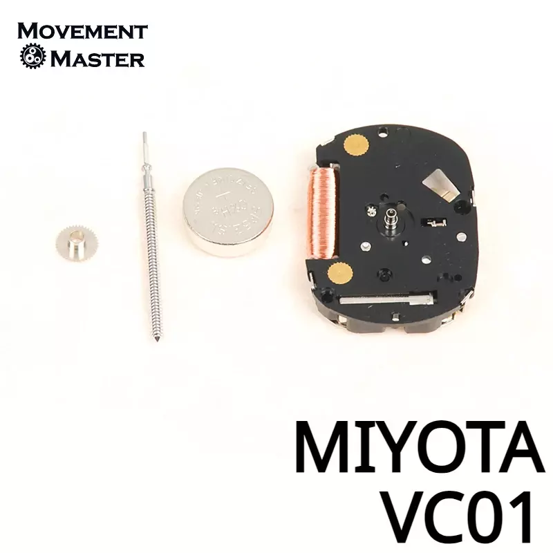 Movimento do relógio Miyota VC01, quartzo de três mãos, reparação e peças de reposição