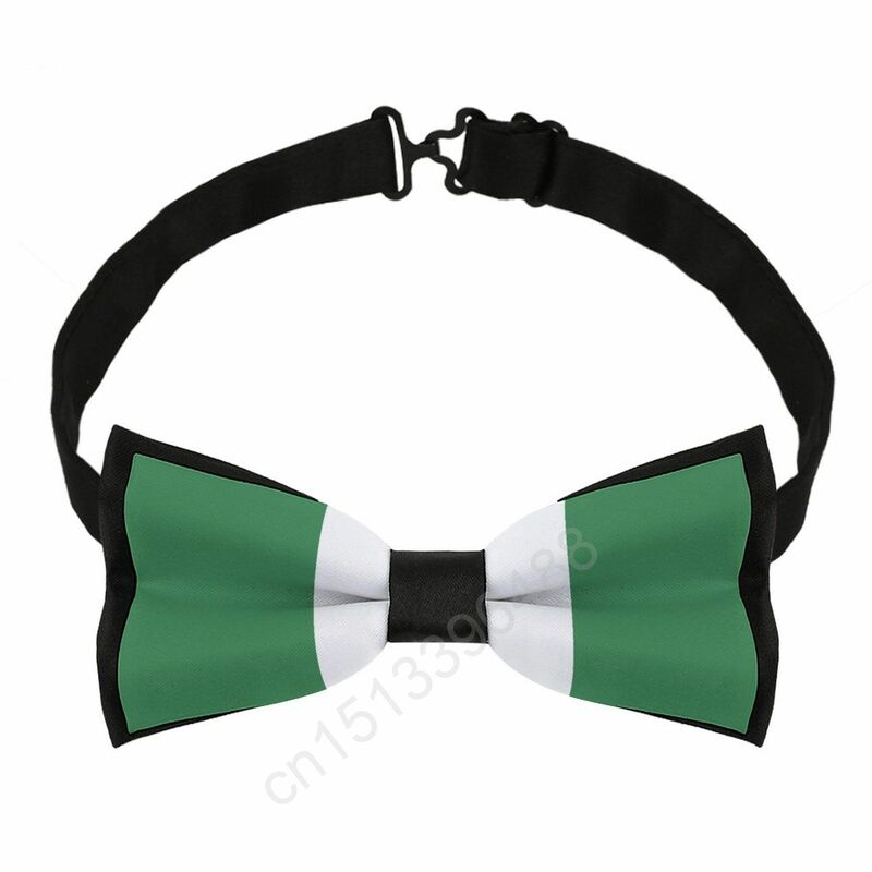 New Polyester Nigeria Flag Bowtie for Men Fashion Casual Men's Bow Ties Cravat Neckwear For Wedding Party Suits Tie