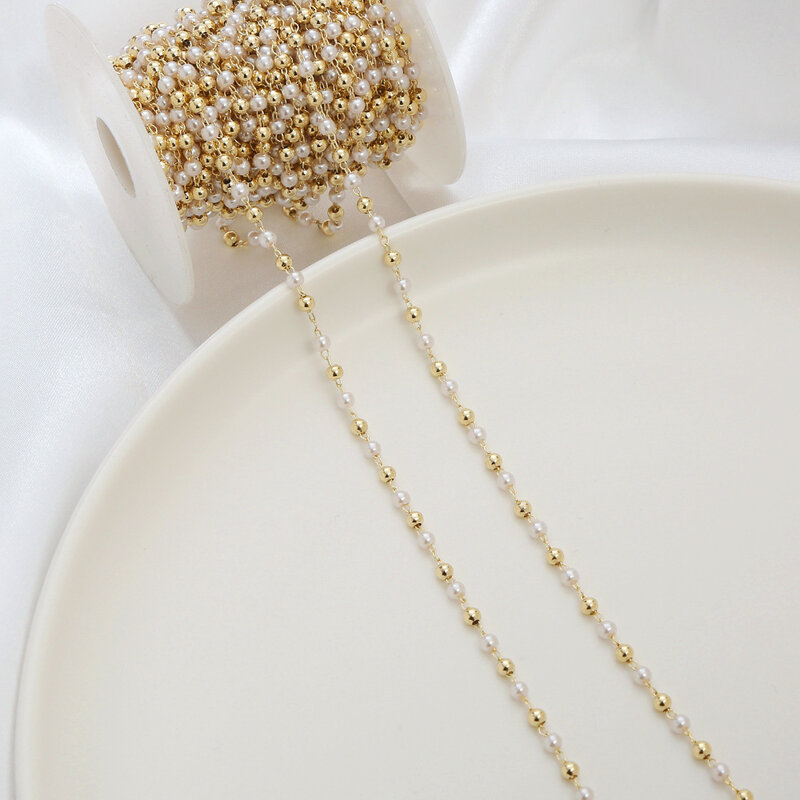 WT-RBC235 WKT 2023-perla artificial maravillosa y cadena de joyería de latón dorado de 18k para mujer, accesorios populares, nueva venta