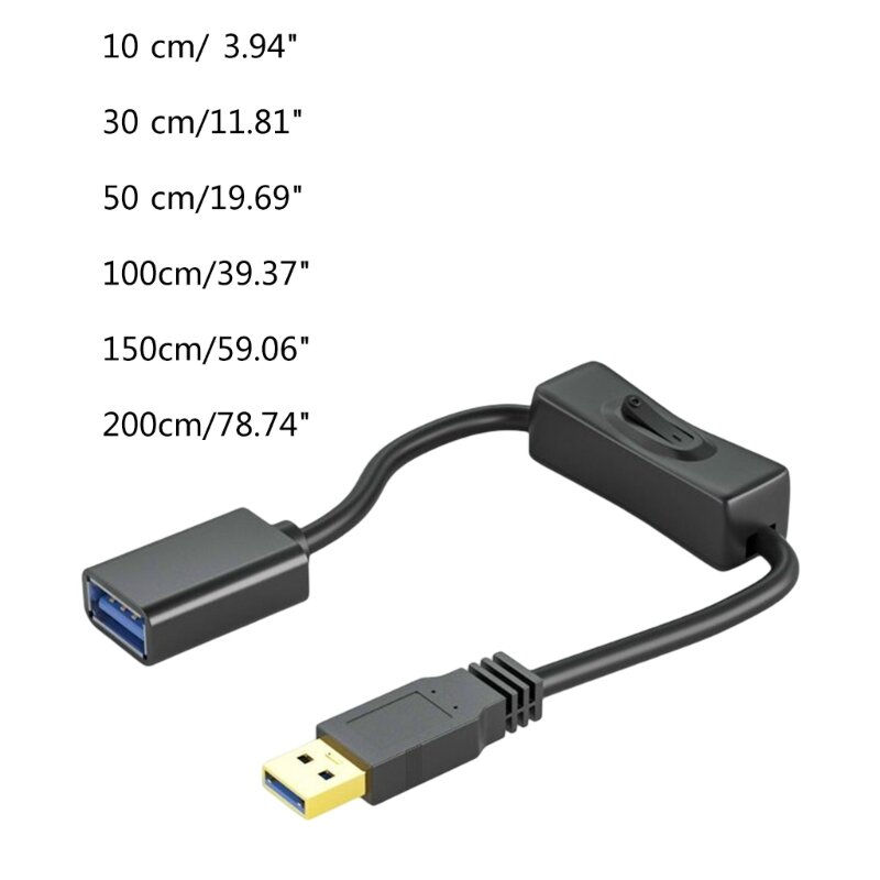 مزامنة البيانات USB 2.0 موسع الحبل تمديدات كابلات USB مع ON OFF التبديل LED مؤشر ل التوت بي الكمبيوتر مروحة يو إس بي LED مصباح USB Ch