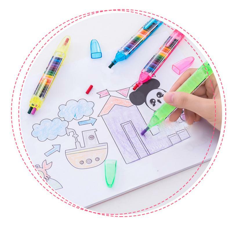 子供のための油の絵のペン,着色されたオイルパステル,無毒,落書きの描画,子供,学生,4個,20色