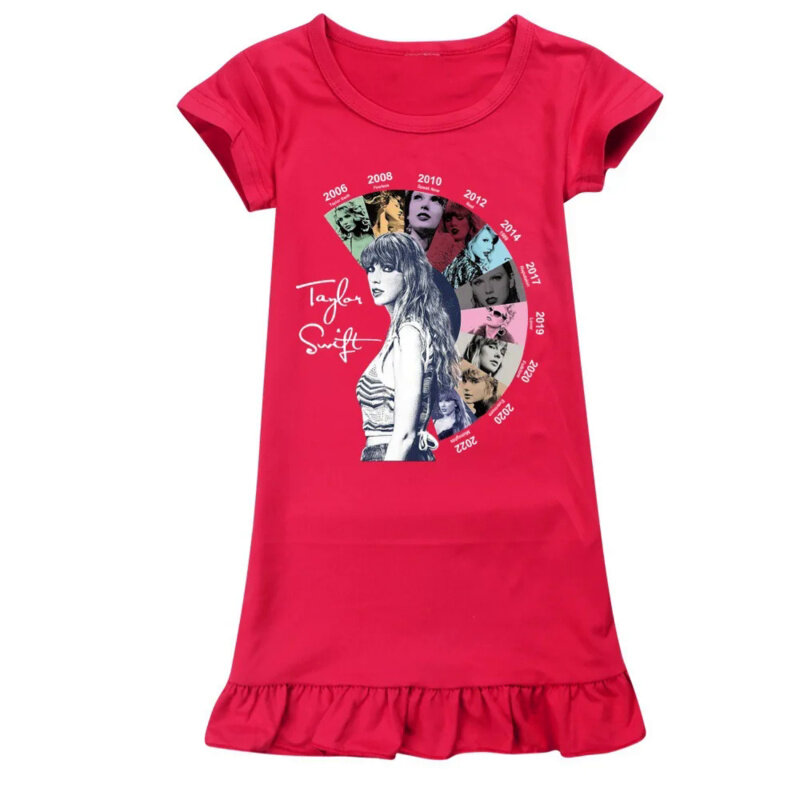 New T-taylor S-swift camicia da notte Teen Girl pigiama abiti bambini Cartoon camicia da notte estiva vestiti per la casa bambini Sleepwear Gecelik
